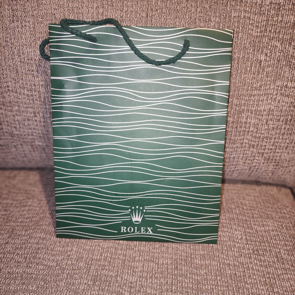 Rolex Green Wave Pattern Gift Bag